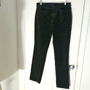 Dark Olive Green Corduroy Pants. By TALBOTS Straight Leg Size 8. Cotton